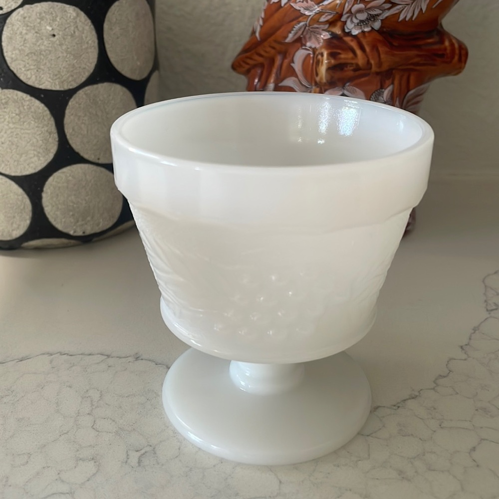 Milk glass desert cups
